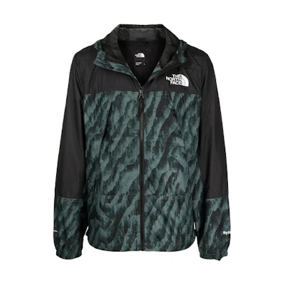 TNF Hydrenaline Green Windbreaker Jacket with Printed Design NF0A5IYX-29L