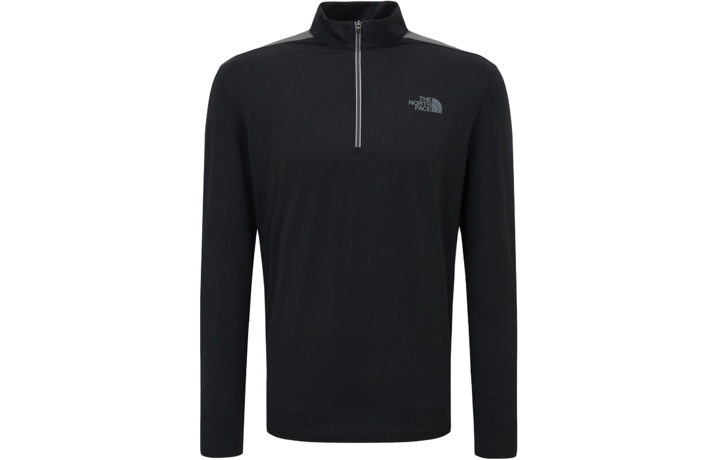 TNF Ice Day 1/2 Zip Logo Long Sleeve Tee Black Sweater NT7LQ00A