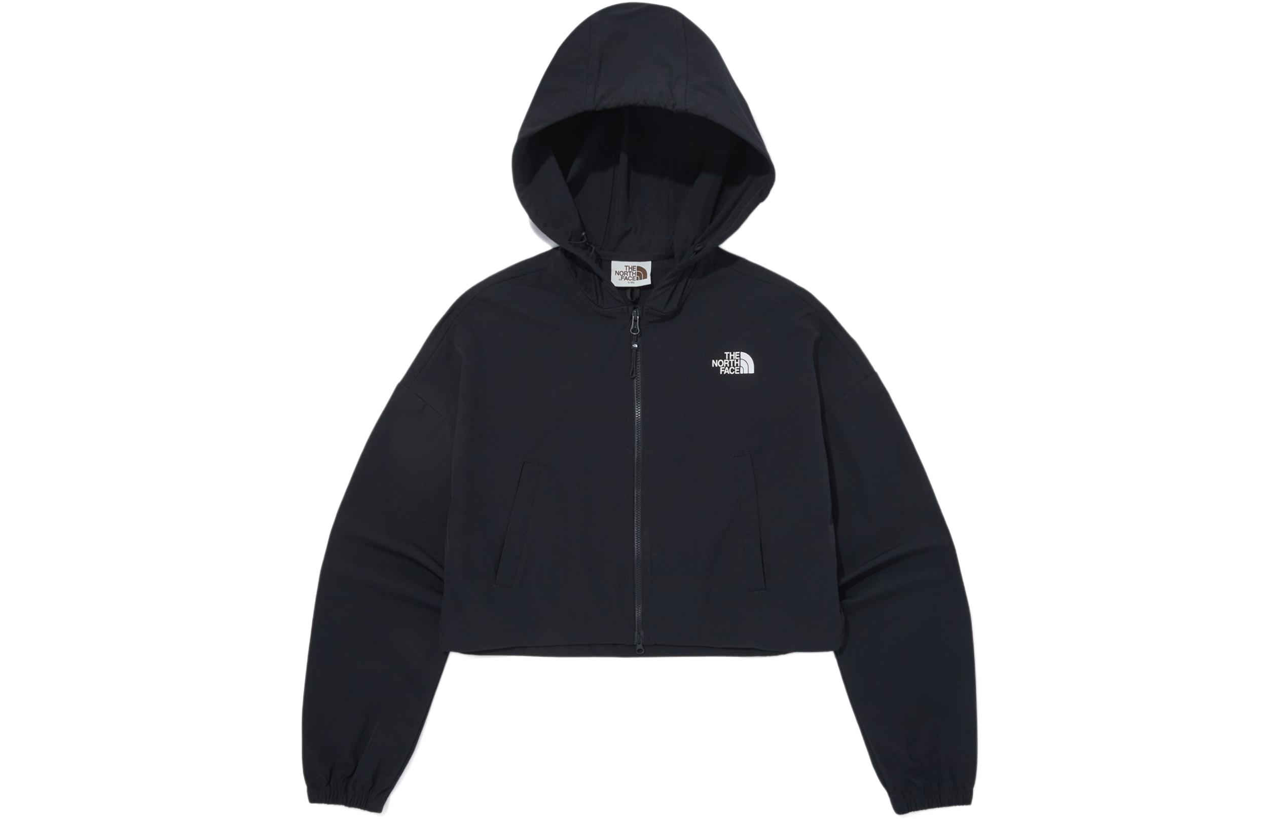 TNF Ice Run Jacket Black Loose-Fit Hooded Short Jacket NJ3BQ33K