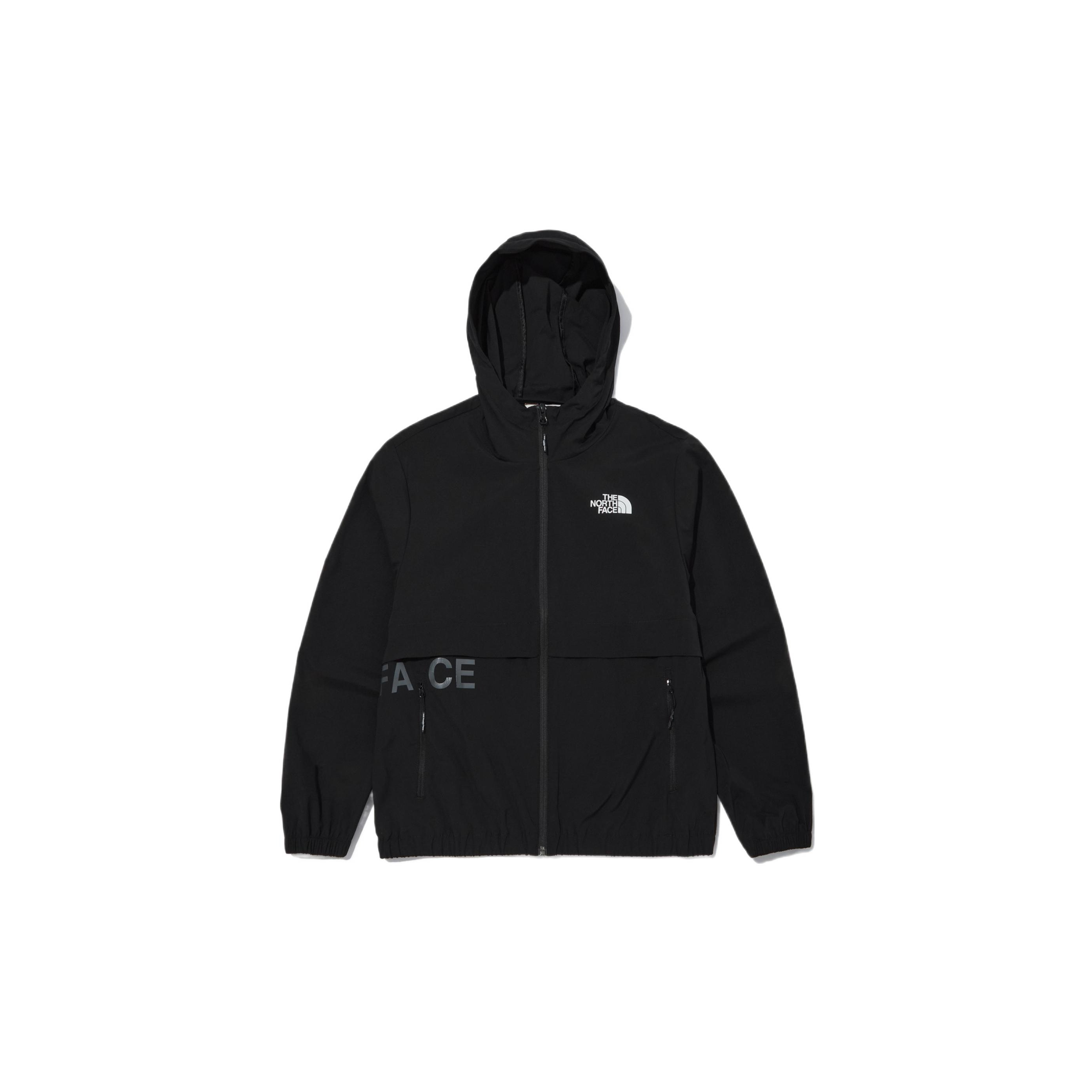 TNF Ice Run Logo Solid Color Hooded Jacket Black NJ3BN05J