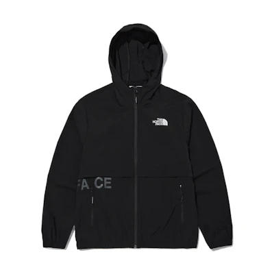 TNF Ice Run Logo Solid Color Hooded Jacket Black NJ3BN05J