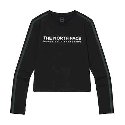 TNF Ice Vibe Logo Print Pullover Long Sleeve Sweatshirt Black Mens NT7TQ18A