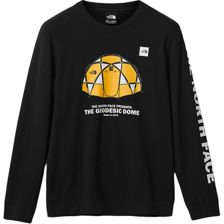 TNF Icon Letter Graphic Crewneck Pullover Sweatshirt Unisex Black NF0A4NE2-JK3