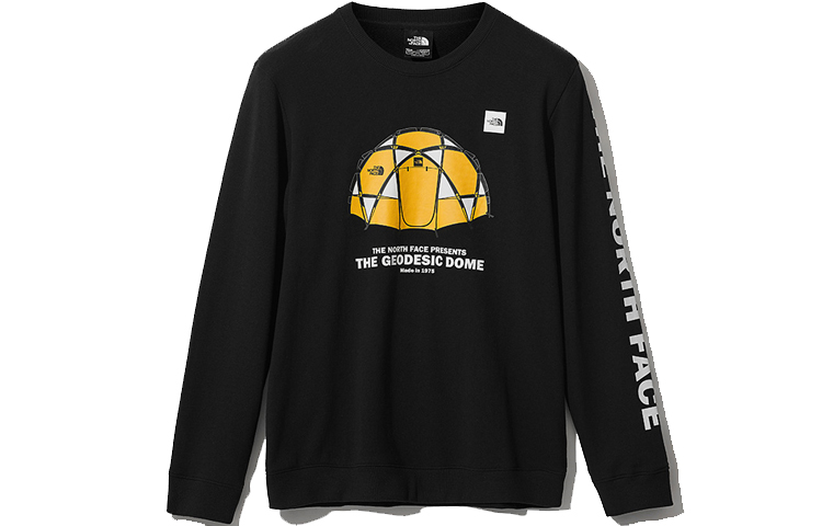TNF Iconic Crewneck Sweatshirt Retro Design Black Unisex China Edition 4NE2-JK3