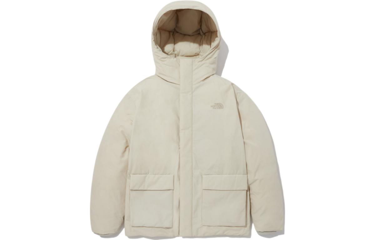 TNF Ivory White Hooded Warm Utility Jacket NJ1DN67B