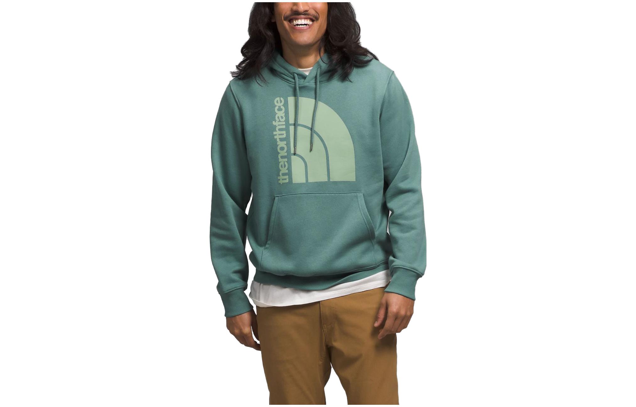 TNF Jumbo Half Dome Logo Hoodie Dark Teal Mens Pullover NF0A811M-K0O