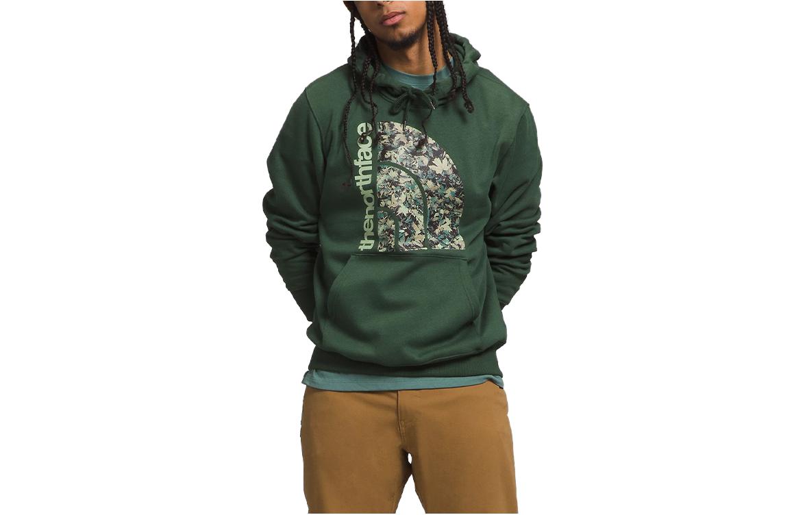 TNF Jumbo Half Dome Logo Hoodie Green Pullover Sweatshirt NF0A811M-OU4