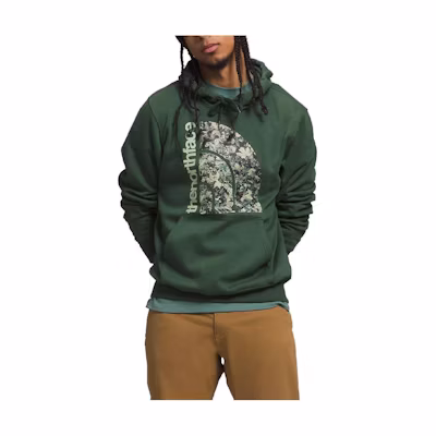 TNF Jumbo Half Dome Logo Hoodie Green Pullover Sweatshirt NF0A811M-OU4