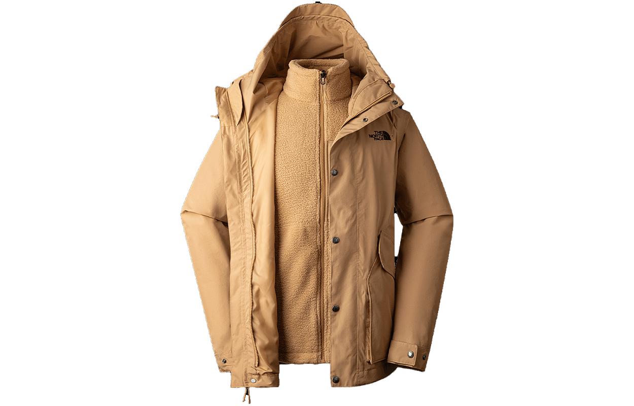 The North Face Khaki 3-in-1 Waterproof Fleece Hooded Jacket NF0A7QSZ-LIK