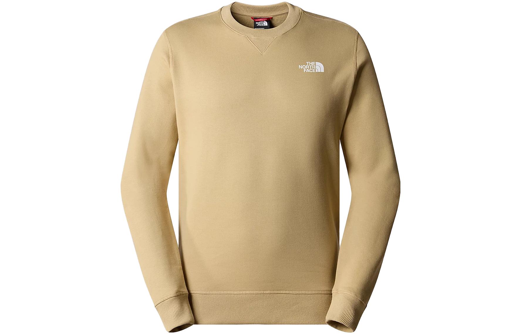 TNF Khaki Crewneck Sweatshirt with Solid Logo Design NF0A7X1I-LK5