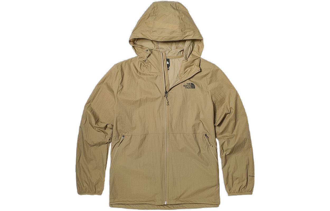 TNF Khaki Lightweight Zip Hoodie Jacket with Logo NF0A7WAN-PLX
