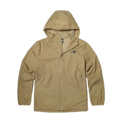 TNF Khaki Lightweight Zip Hoodie Jacket with Logo NF0A7WAN-PLX