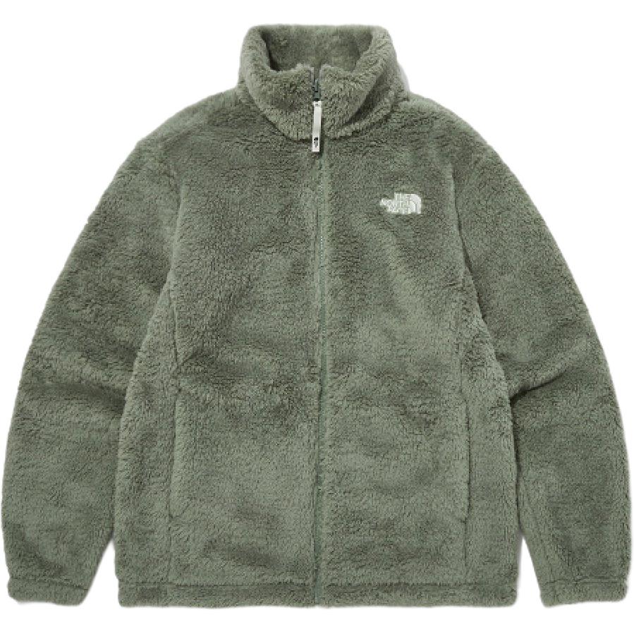 TNF Khaki Logo Patch Zip-Up Stand Collar Jacket Unisex NJ4FP65B