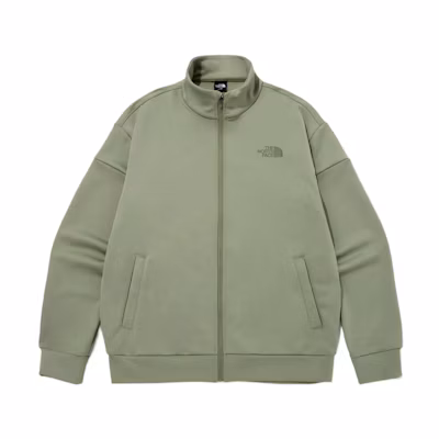 TNF Khaki Logo Stand Collar Zip-Up Jacket NJ5JP12C