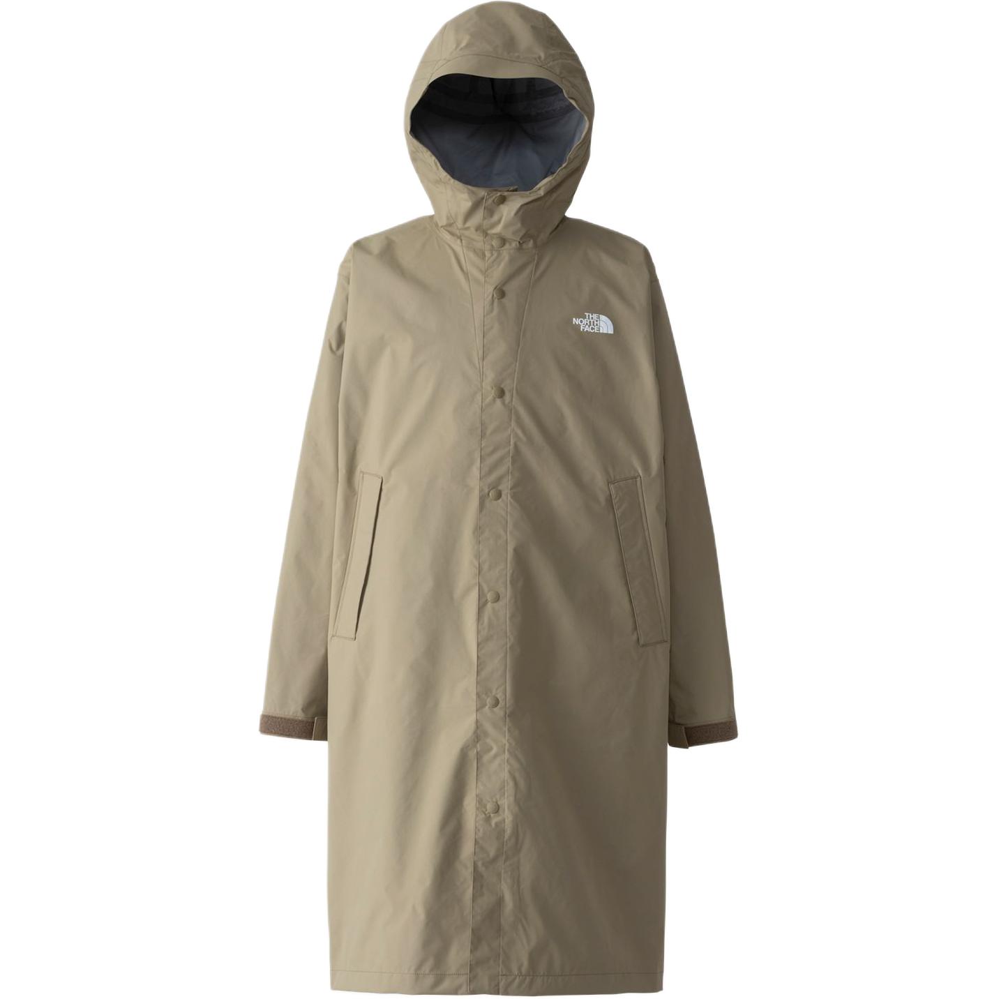 TNF Khaki Long Hooded Jacket with Logo Print NP12432-KT