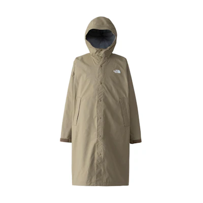 TNF Khaki Long Hooded Jacket with Logo Print NP12432-KT
