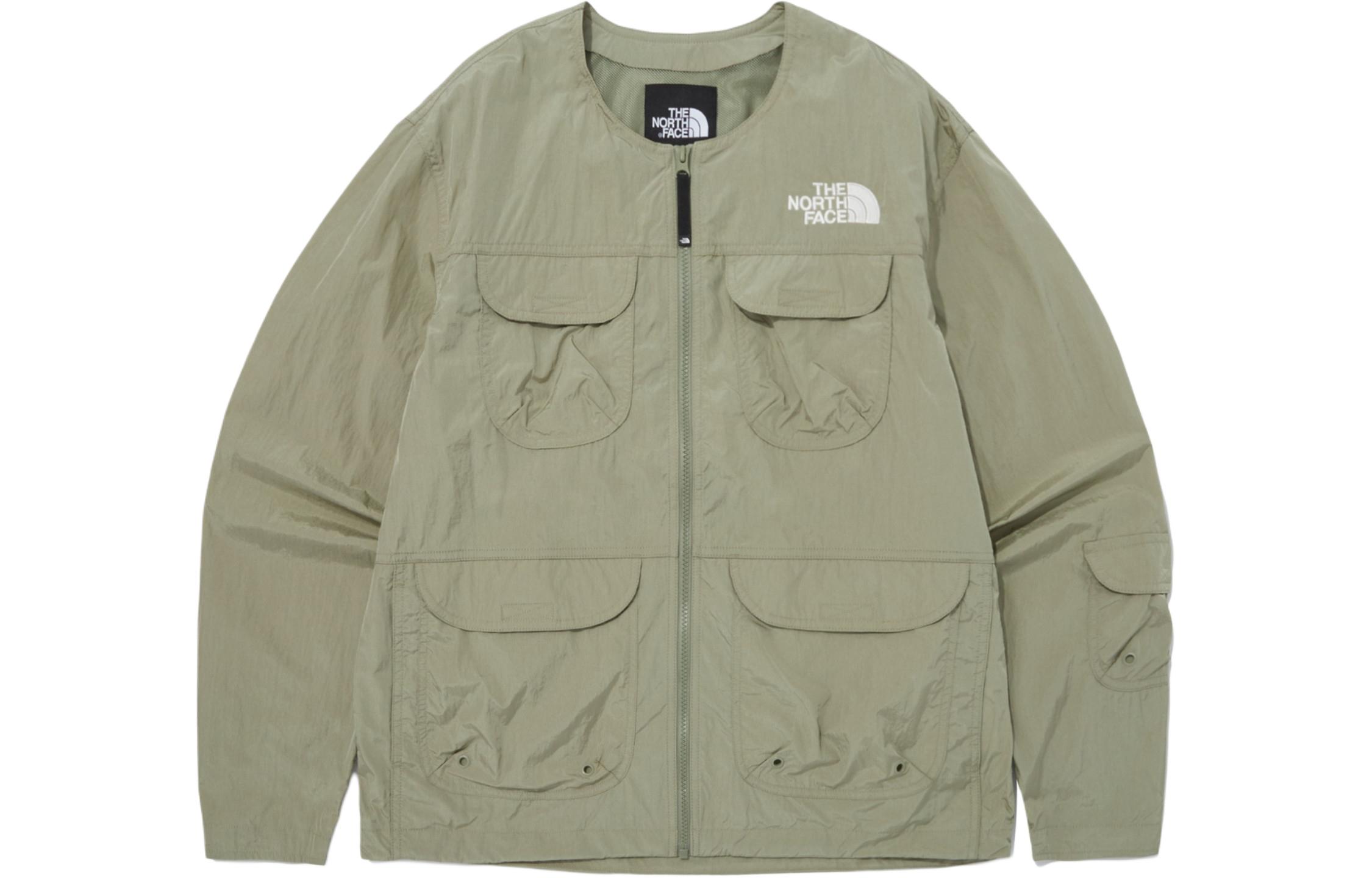 TNF Khaki Multi-Pocket Zip-Up Jacket Casual Outerwear NJ3LQ06C