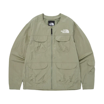 TNF Khaki Multi-Pocket Zip-Up Jacket Casual Outerwear NJ3LQ06C