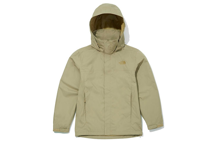 TNF Khaki Packable Solid Logo Hoodie Outdoor Jacket NJ2HM06B