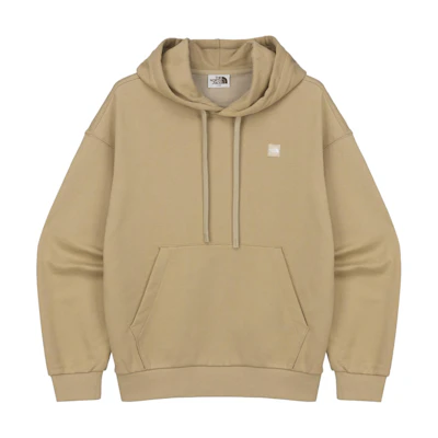 TNF Khaki Unisex Hoodie with Solid Color and Logo Print NM5PQ5-1K