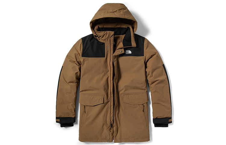 TNF Khaki Winter Hooded Down Jacket with Pockets 4U81-T5C
