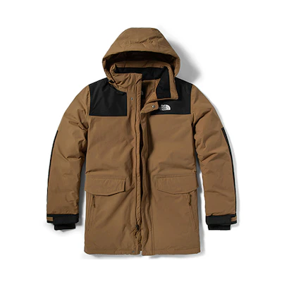 TNF Khaki Winter Hooded Down Jacket with Pockets 4U81-T5C