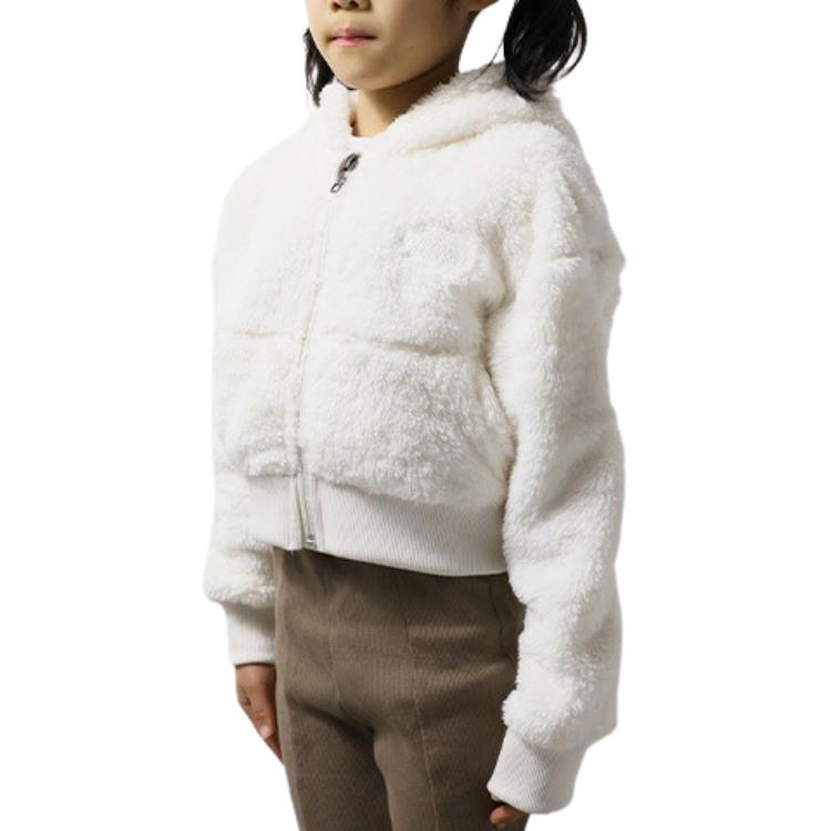 TNF Kids Fleece Jacket Unisex Casual Solid Beige Stand Collar NF0A7UMA-N3N