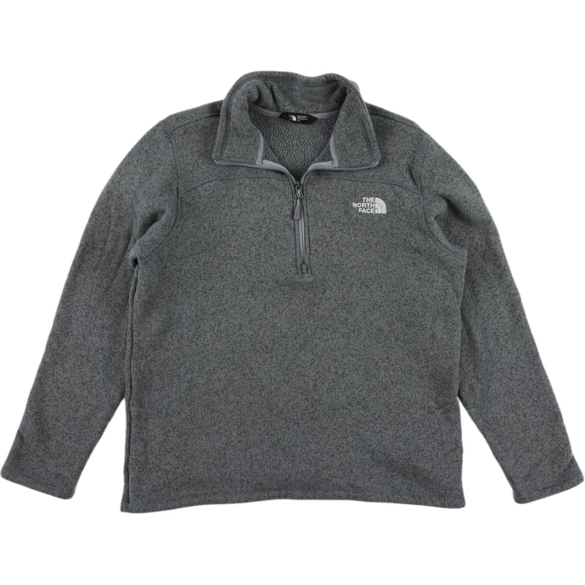 TNF Leo ¼ Zip Sweater Solid Logo Pullover Gray NF0A2SUX-GAZ