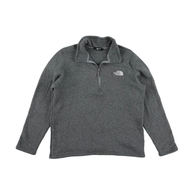 TNF Leo ¼ Zip Sweater Solid Logo Pullover Gray NF0A2SUX-GAZ