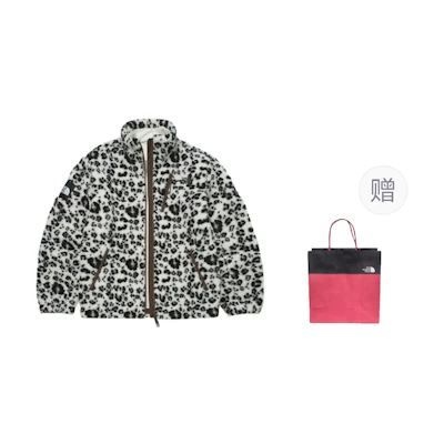 TNF Leopard Print Black Cotton Jacket Unisex Long Sleeve NJ4FM50O