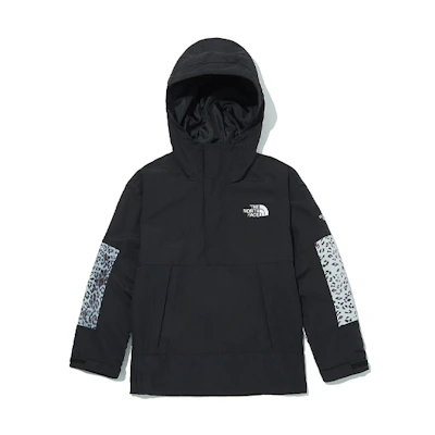 TNF Leopard Print Colorblock Half-Zip Hoodie Jacket Black NA4HM02N
