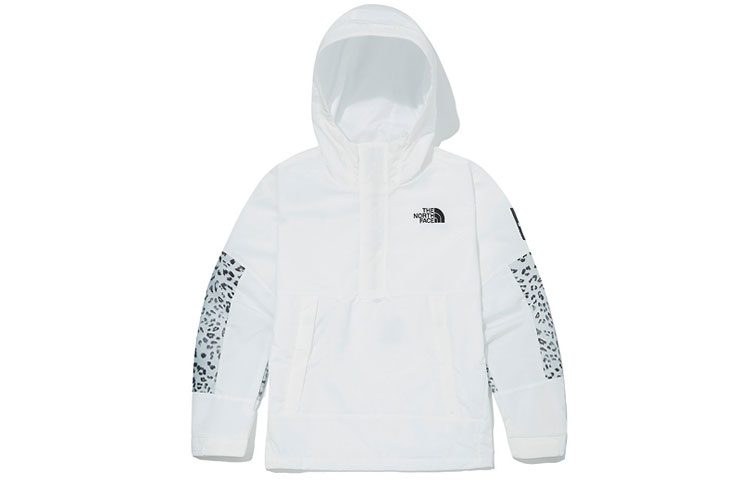 TNF Leopard Print Half-Zip Hoodie Jacket White NA4HM02O