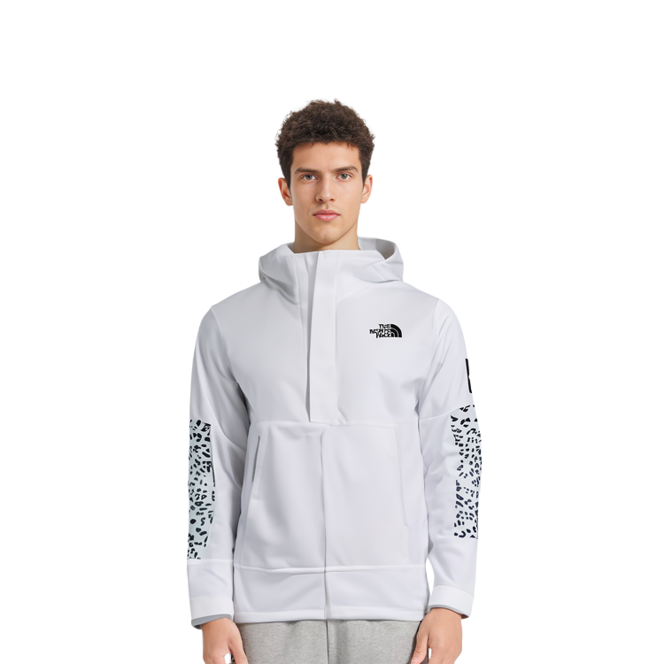 TNF Leopard Print Half-Zip Hoodie Jacket White NA4HM02O 圖 4