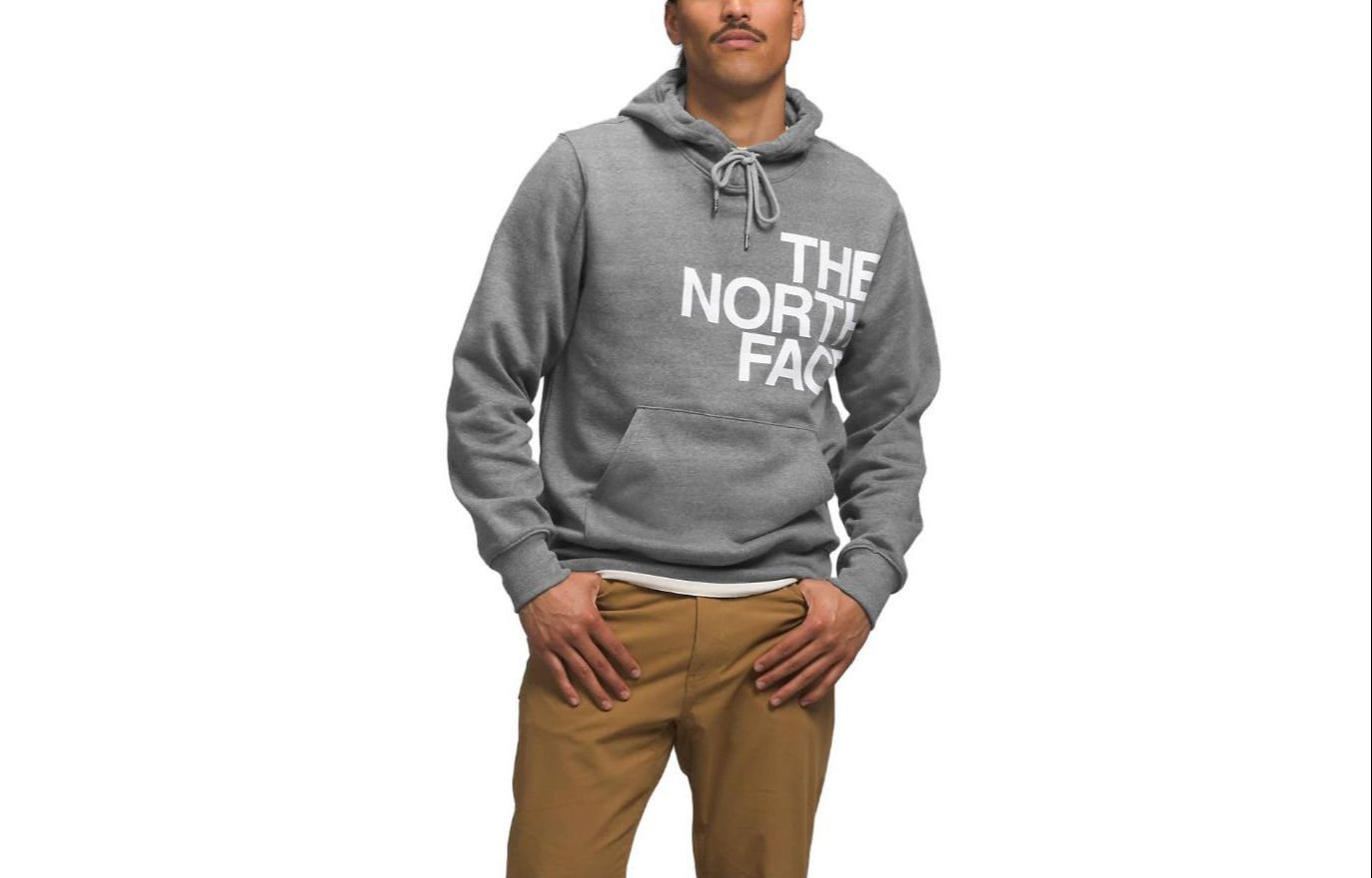 TNF Letter Logo Hoodie Pullover Gray Long Sleeve Sweater NF0A8121-GAZ