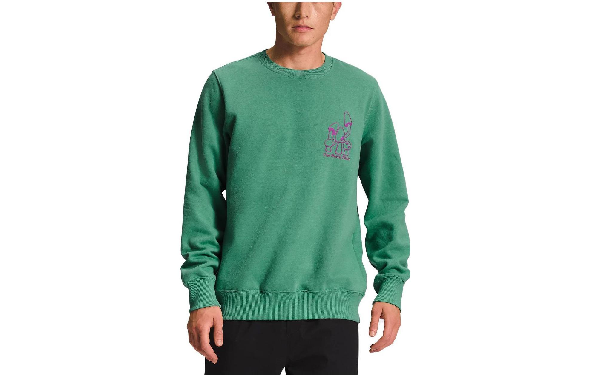 TNF Letter Logo Print Crewneck Pullover Sweatshirt Green NF0A811Q-N11