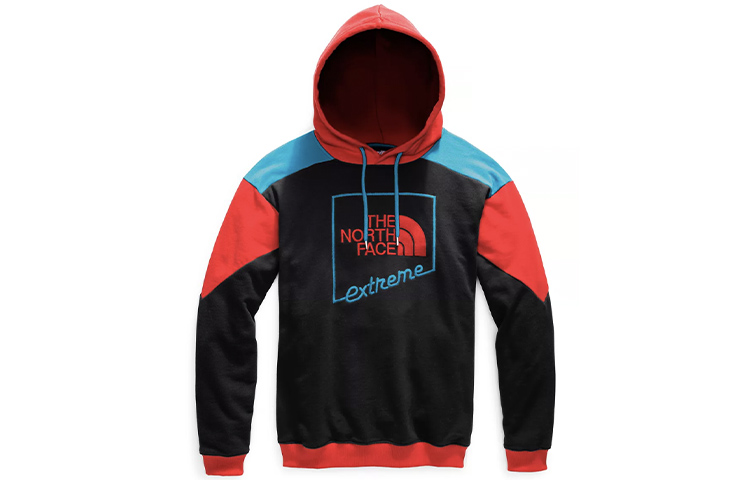 TNF Letter Print Colorblock Hoodie Black Sportswear NF0A4A9Y-P32