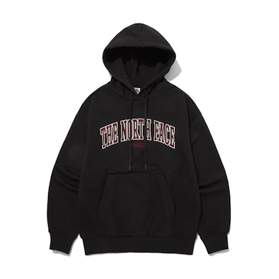 TNF Letter Print Hoodie Black Unisex Long Sleeve Pullover NM5PP50K