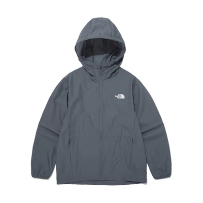 TNF Letter Print Zip Hoodie Jacket Unisex - Gray NJ3LQ10B