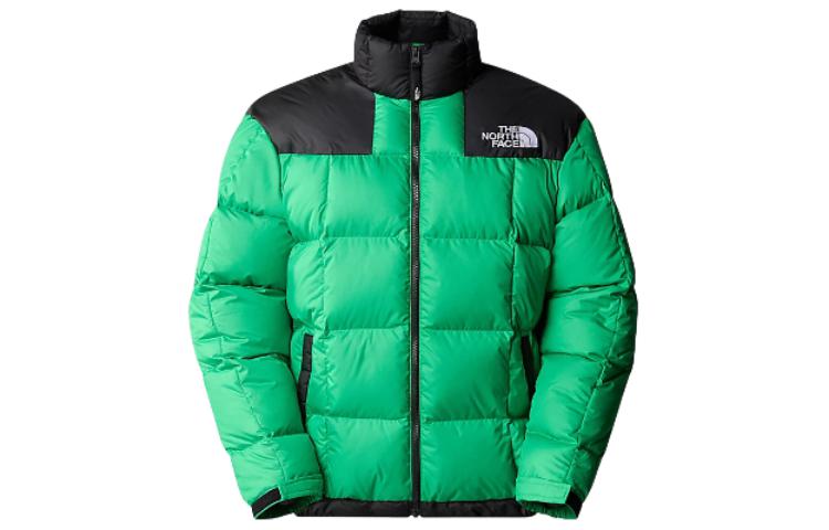 TNF Lhotse Down Jacket Green - Puffer with Logo Print NF0A3Y23-PO8