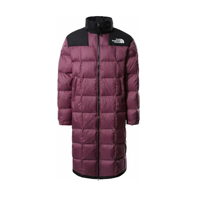 TNF Lhotse Duster Long Purple Winter Unisex Puffer Jacket with Embroidery. NF0A4R2R-0H5