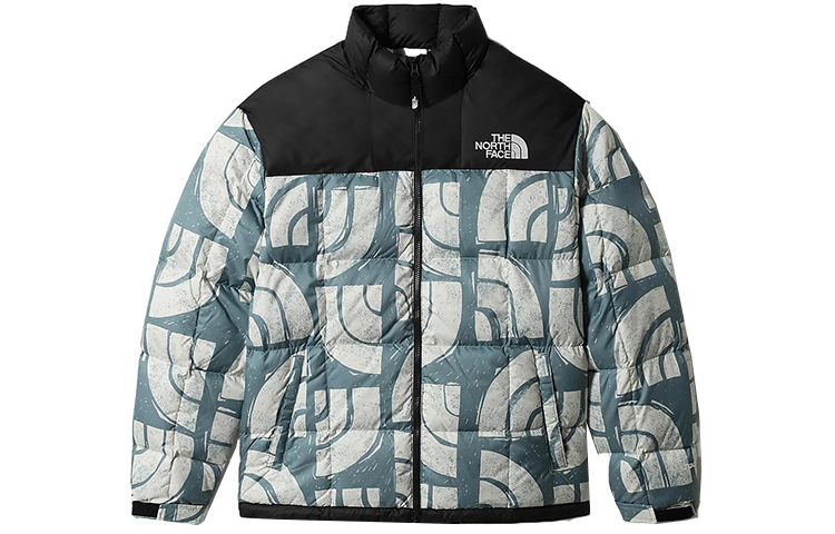 Order The North Face Lhotse FW22 Logo Print Colorblock Down Jacket Blue NF0A3Y23-537