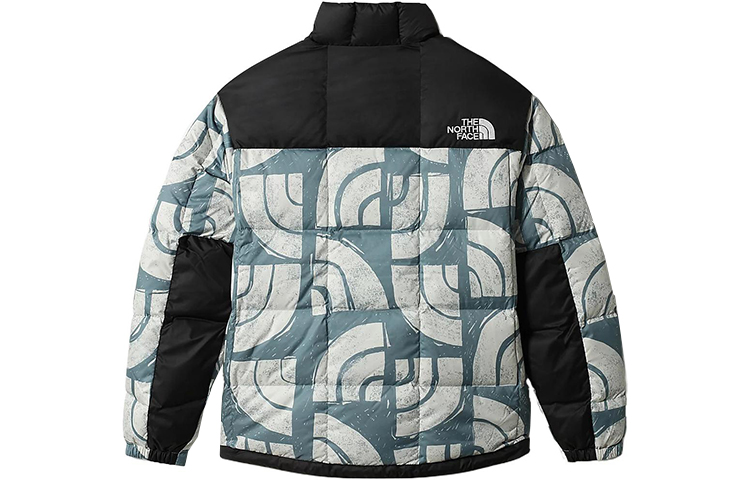 Lookbook The North Face Lhotse FW22 Logo Print Colorblock Down Jacket Blue NF0A3Y23-537