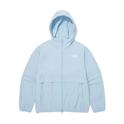 TNF Light Blue Logo Print Hoodie Zip-Up Jacket NJ3BQ08M