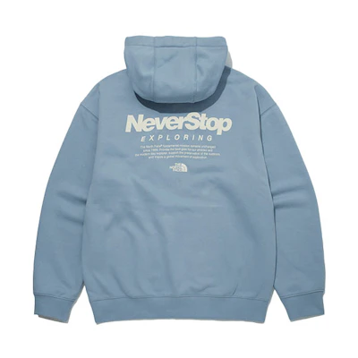 TNF Light Blue Logo Print Oversized Hoodie NM5PM51B