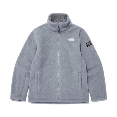 TNF Light Gray Casual Logo Print Stand Collar Jacket NJ4FN58L