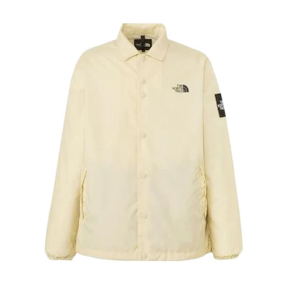 TNF Light Yellow Logo Print Long Sleeve Polo Jacket Unisex NP72130-GL