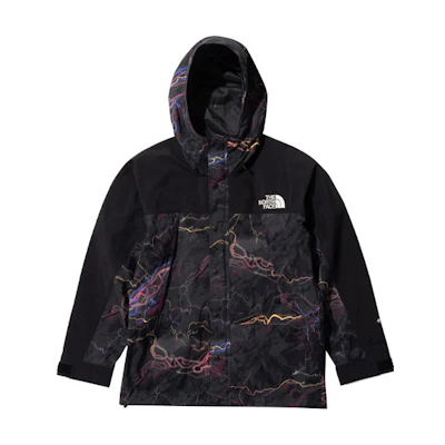TNF Lightning Print Waterproof Hooded Jacket Black () NP62237-BT