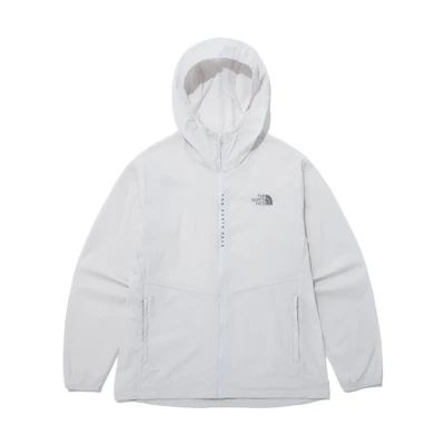 TNF Lightweight White Hoodie Jacket with Logo Print NJ3LP00L