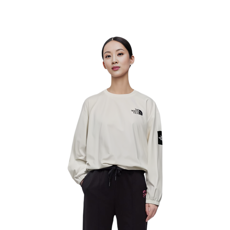 Shop The North Face 徽標長袖圓領衫 中性 白色 NM5MP05L