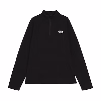TNF Logo Black Stand Collar Unisex Comfortable Long-Sleeve Sweatshirt NF00CMJ0WUI